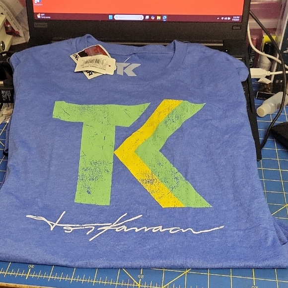 "TK" logo with the signature "Torrey Kanaan" Royal Heather Blue Medium - Picture 1 of 1